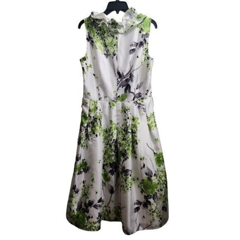 J Howard Floral Watercolor Sleeveless Dress Green White Garden Party Size 12